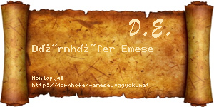 Dörnhöfer Emese névjegykártya